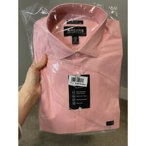New Kenneth Cole AWEAR2 Slim Fit Stretch Button Down, Pink, Size Medium
